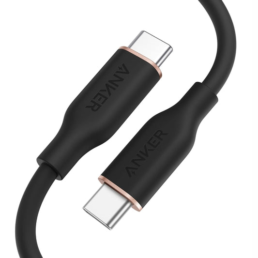 ANKER A8553 Powerline III 1.8m Skin Friendly Dual Type-C Data Cable PD100W Fast Charging Cable(Black) - free shipping - PMC Jewellery - Order now!
