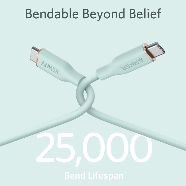 ANKER A8553 Powerline III 1.8m Skin Friendly Dual Type-C Data Cable PD100W Fast Charging Cable(Mint Green) - USB-C & Type-C Cable by ANKER | Online Shopping South Africa | PMC Jewellery | Buy Now Pay Later Mobicred