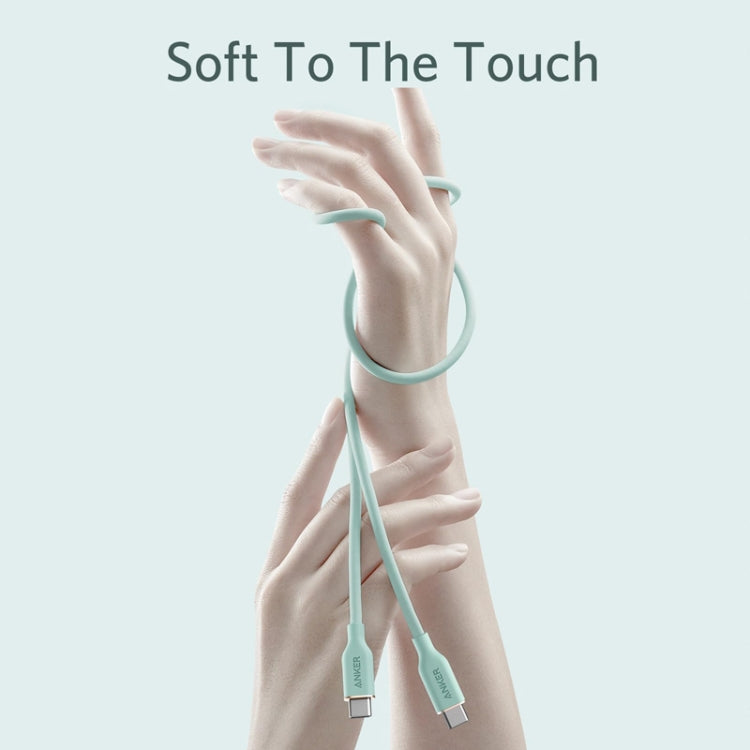 ANKER A8553 Powerline III 1.8m Skin Friendly Dual Type-C Data Cable PD100W Fast Charging Cable(Mint Green) - USB-C & Type-C Cable by ANKER | Online Shopping South Africa | PMC Jewellery | Buy Now Pay Later Mobicred