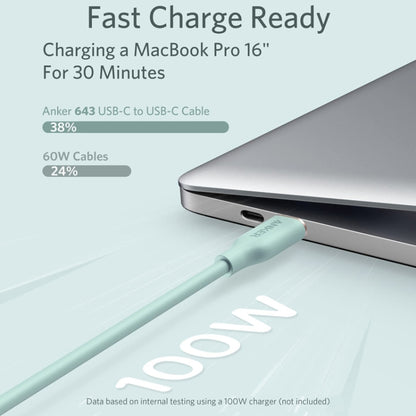 ANKER A8553 Powerline III 1.8m Skin Friendly Dual Type-C Data Cable PD100W Fast Charging Cable(Mint Green) - USB-C & Type-C Cable by ANKER | Online Shopping South Africa | PMC Jewellery | Buy Now Pay Later Mobicred