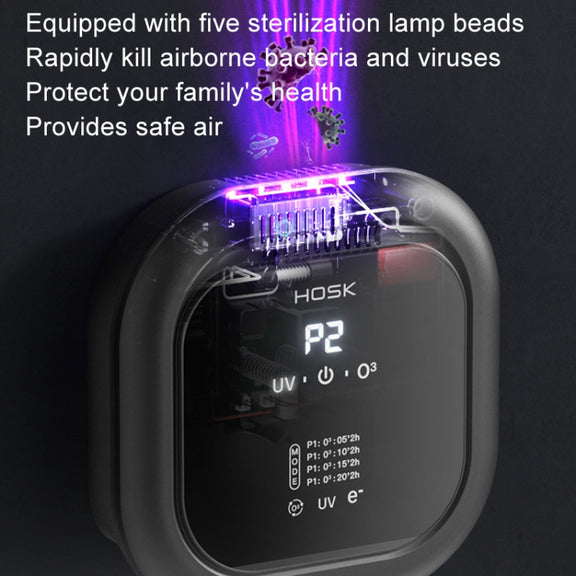 HOSK XT-01 UV Pet Air Purifier Household Deodorant Ozone Generator, Size: USB Plug(Black)