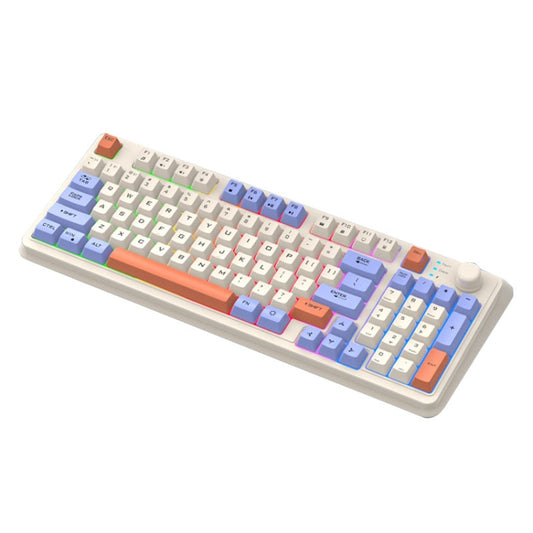 XUNSVFOX K94 Wireless Bluetooth Dual Mode Mechanical Keyboard Gaming Office Laptop Keyboard(Lake Blue) - free shipping - PMC Jewellery - Order now!