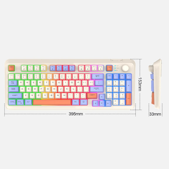 XUNSVFOX K94 Wireless Bluetooth Dual Mode Mechanical Keyboard Gaming Office Laptop Keyboard(Sea Salt)