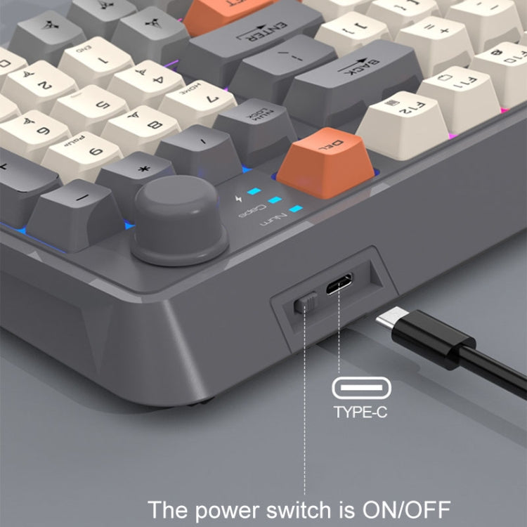 XUNSVFOX K94 Wireless Bluetooth Dual Mode Mechanical Keyboard Gaming Office Laptop Keyboard(Shimmer)