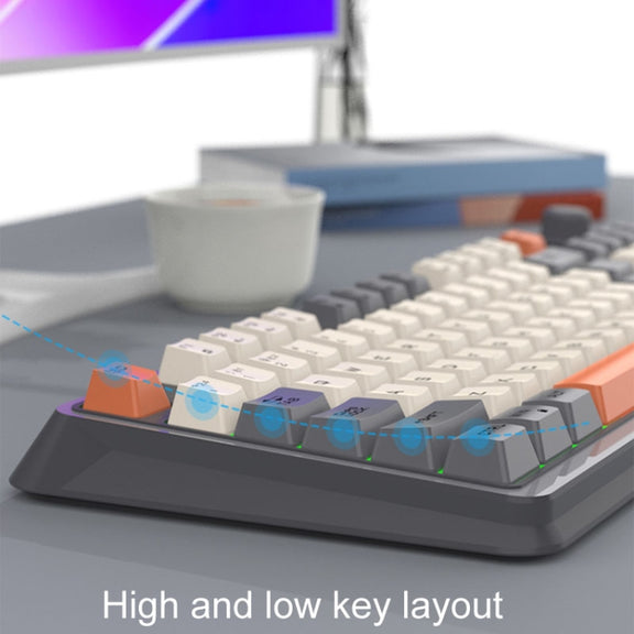 XUNSVFOX K94 Wireless Bluetooth Dual Mode Mechanical Keyboard Gaming Office Laptop Keyboard(Shimmer)
