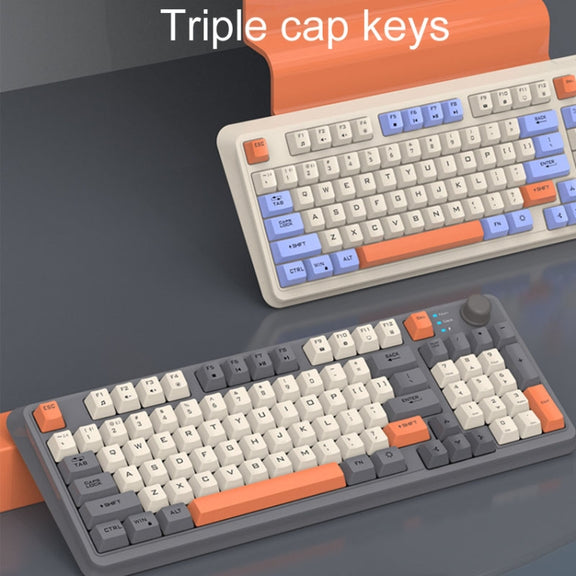 XUNSVFOX K94 Wireless Bluetooth Dual Mode Mechanical Keyboard Gaming Office Laptop Keyboard(Sea Salt)