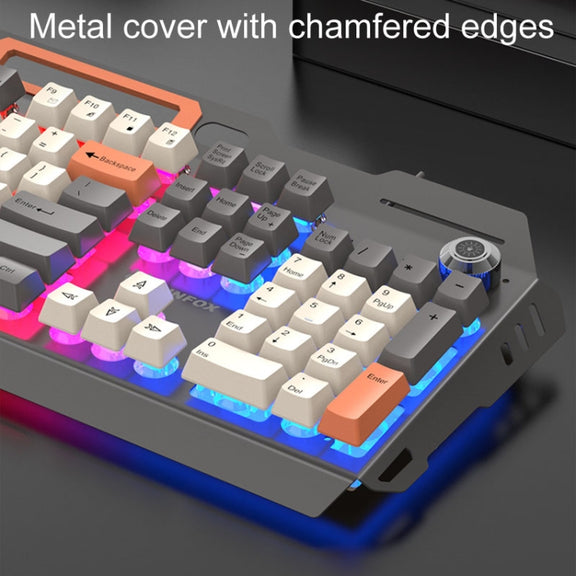 XUNSVFOX K90 Mechanical Feeling Metal Keyboard Gaming Computer Wired Keyboard(Siren Blue)