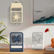 HX-123 USB Charging Wall-mounted Desktop Folding Thin and Light Small Fan(Yellow)