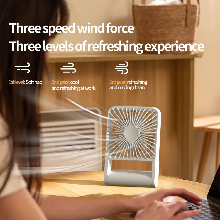 HX-123 USB Charging Wall-mounted Desktop Folding Thin and Light Small Fan(Yellow) - Electric Fans by PMC TechLife | Online Shopping South Africa | PMC TechLife | Buy Now Pay Later Mobicred