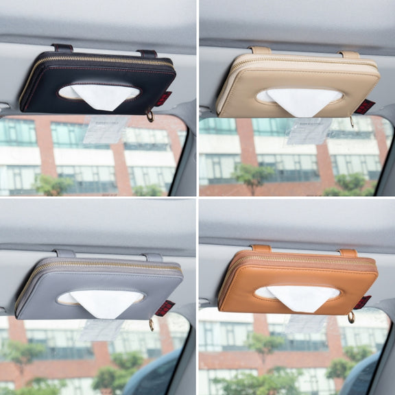 Car Sun Visor Skylight Hanging Tissue Box(H055 Black)