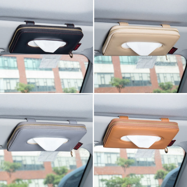Car Sun Visor Skylight Hanging Tissue Box(H055 Black)