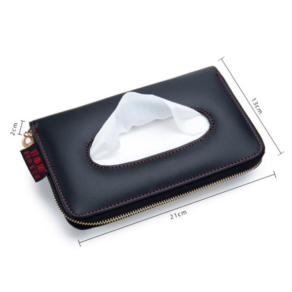 Car Sun Visor Skylight Hanging Tissue Box(H055 Black)