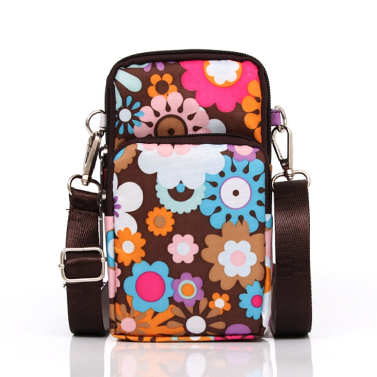 Printed Crossbody Mobile Phone Bag Mini Wallet With Arm Band, Style: Colorful Flower - Single-shoulder Bags by PMC TechLife | Online Shopping South Africa | PMC TechLife | Buy Now Pay Later Mobicred