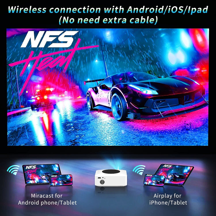 Y2S 1080P Mini LED WiFi Projector Support Wireless Wired Screen Mirroring Youtube Version(EU Plug)