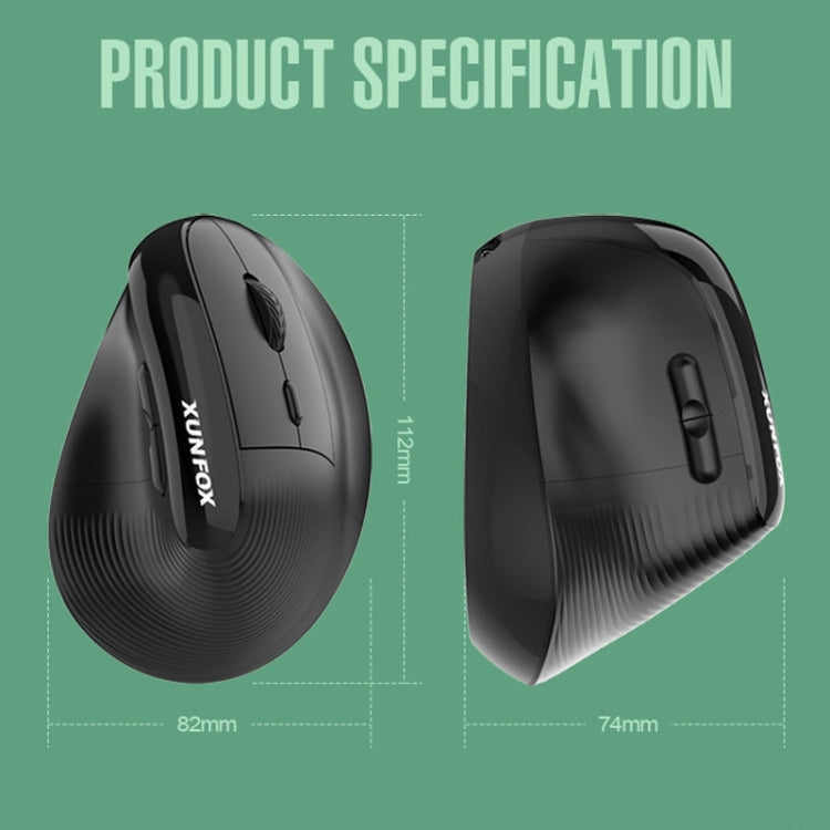 XUNSVFOX H5 Upright Vertical Dual Mode Mouse Rechargeable Wireless Business Office Mouse(Pink) - free shipping - PMC Jewellery - Order now!