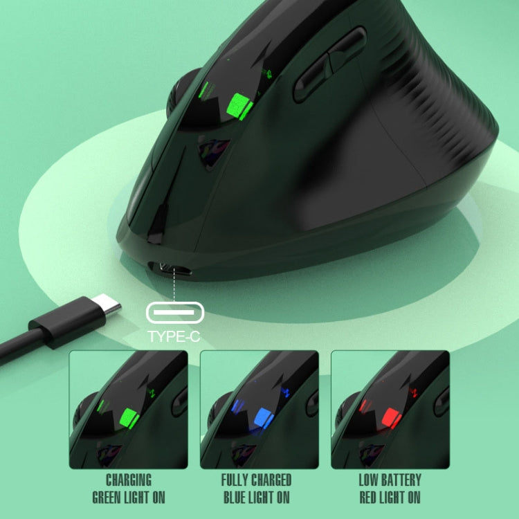 XUNSVFOX H5 Upright Vertical Dual Mode Mouse Rechargeable Wireless Business Office Mouse(Pink)