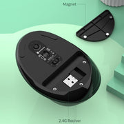 XUNSVFOX H5 Upright Vertical Dual Mode Mouse Rechargeable Wireless Business Office Mouse(Pink)