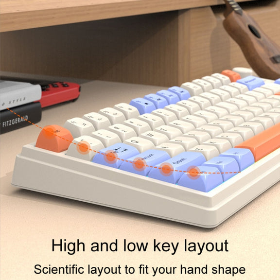 XUNSVFOX K81 Laptop Gaming Office Wired Illuminated Keyboard(Lake Blue)