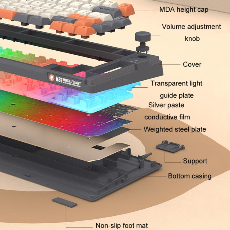 XUNSVFOX K81 Laptop Gaming Office Wired Illuminated Keyboard(Shimmer) - free shipping - PMC Jewellery - Order now!