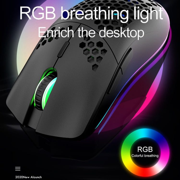 XUNSVFOX XYH80 Hollow Hole Rechargeable Wireless Gaming Mouse RGB Light Computer Office Mouse(White)