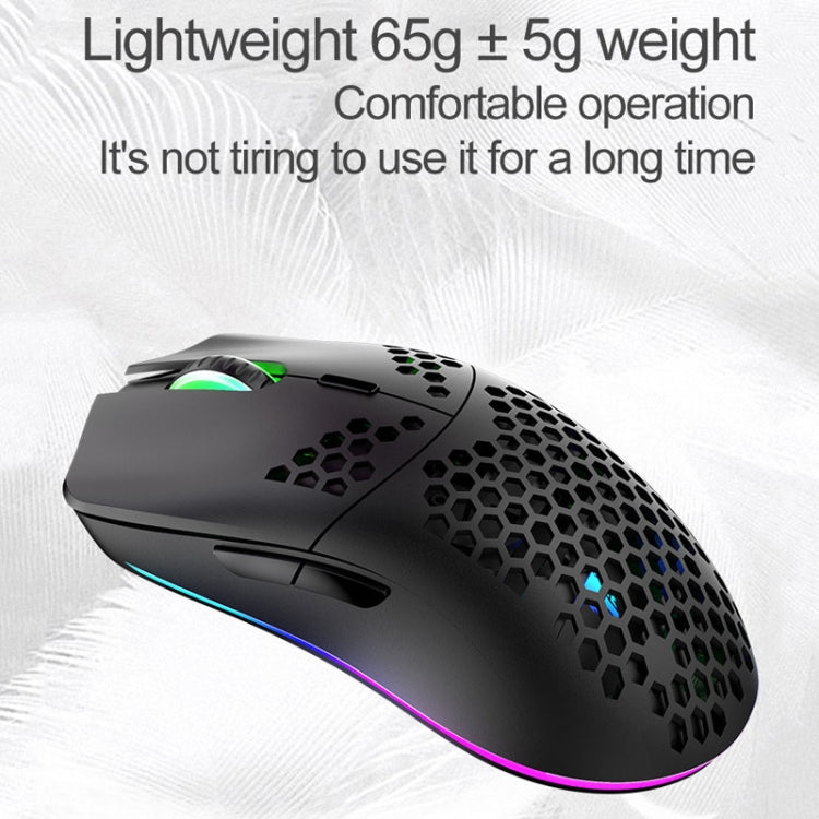 XUNSVFOX XYH80 Hollow Hole Rechargeable Wireless Gaming Mouse RGB Light Computer Office Mouse(White)