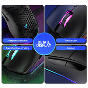 XUNSVFOX XYH80 Hollow Hole Rechargeable Wireless Gaming Mouse RGB Light Computer Office Mouse(White)