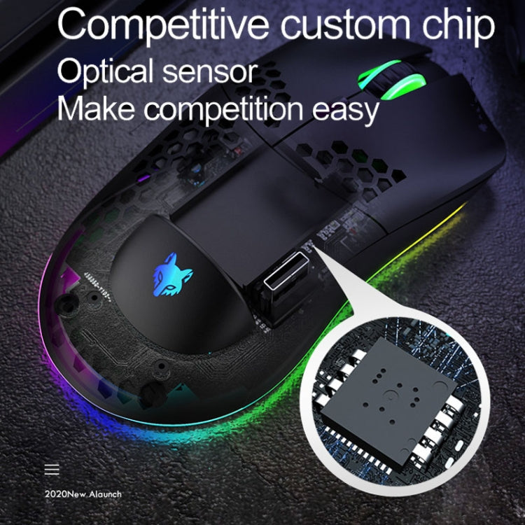 XUNSVFOX XYH80 Hollow Hole Rechargeable Wireless Gaming Mouse RGB Light Computer Office Mouse(Black)