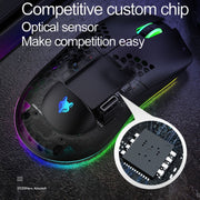 XUNSVFOX XYH80 Hollow Hole Rechargeable Wireless Gaming Mouse RGB Light Computer Office Mouse(White)