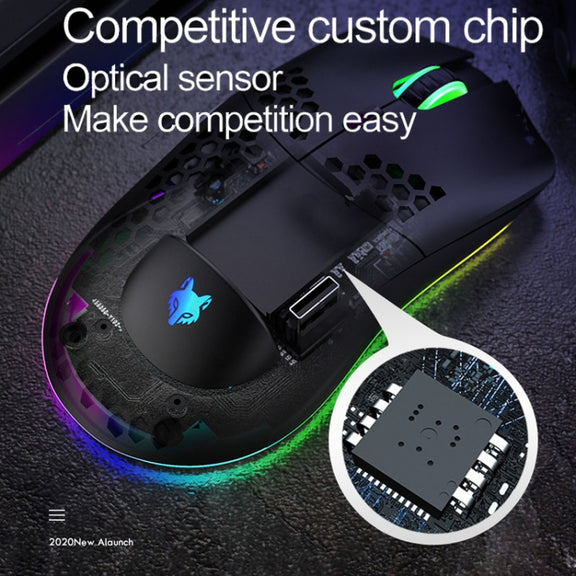 XUNSVFOX XYH80 Hollow Hole Rechargeable Wireless Gaming Mouse RGB Light Computer Office Mouse(White)