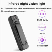 Mrobo D3 1080P Rotating Camera HD Infrared Night Recording Pen, Size: 32GB(Black)