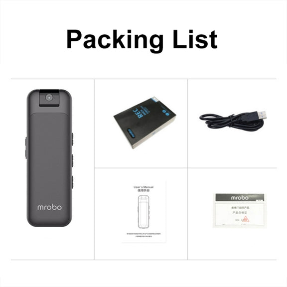 Mrobo D3 1080P Rotating Camera HD Infrared Night Recording Pen, Size: 32GB(Black)