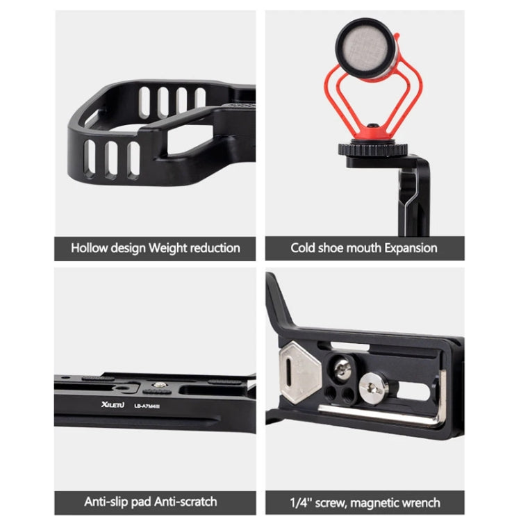 For Sony A7R4 / A7M4 Camera XILETU L-Type Quick Release Plate Shooting Expansion Bracket Cage - Quick Release Plate by XILETU | Online Shopping South Africa | PMC Jewellery | Buy Now Pay Later Mobicred