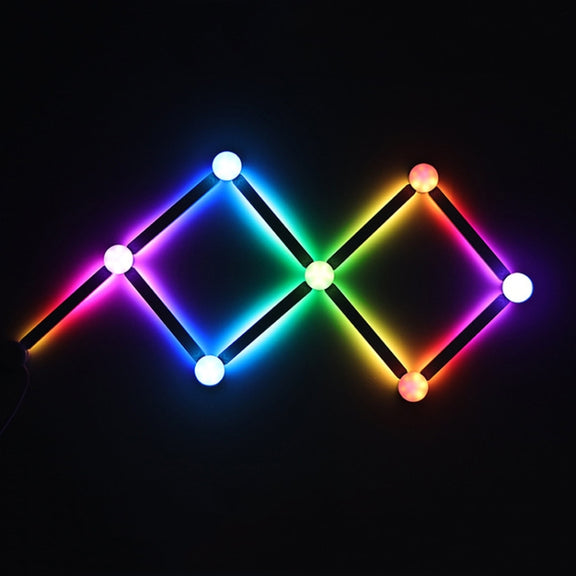 JSK-P30 9 Sections Smart WiFi Bluetooth Splicing Atmosphere Light Sound Control Constellation Light Support Amazon Alexa / Google Assistant / DuerOS EU Plug(White)