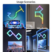 JSK-P30 9 Sections Smart WiFi Bluetooth Splicing Atmosphere Light Sound Control Constellation Light Support Amazon Alexa / Google Assistant / DuerOS EU Plug(White)