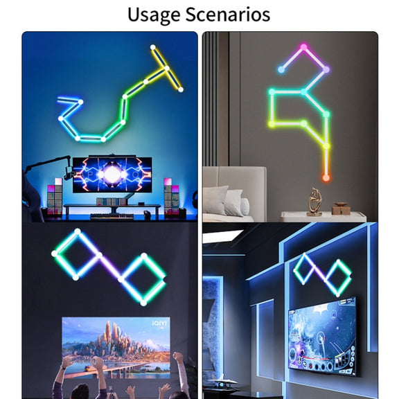 JSK-P30 9 Sections Smart WiFi Bluetooth Splicing Atmosphere Light Sound Control Constellation Light Support Amazon Alexa / Google Assistant / DuerOS EU Plug(White)