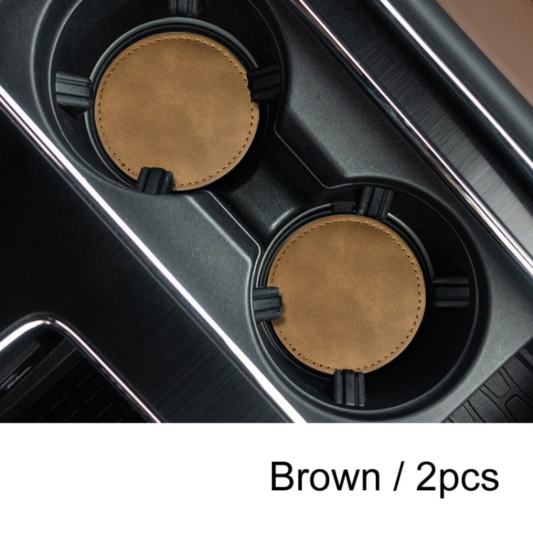 2pcs/ Set Car Suede Anti-Slip Water Coaster Car Interior Decoration(Brown) - Car Drink Holders by PMC TechLife | Online Shopping South Africa | PMC TechLife | Buy Now Pay Later Mobicred