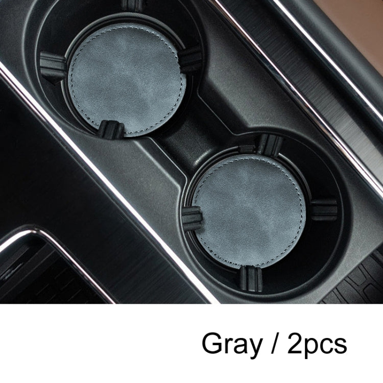 2pcs/ Set Car Suede Anti-Slip Water Coaster Car Interior Decoration(Gray) - Car Drink Holders by PMC TechLife | Online Shopping South Africa | PMC TechLife | Buy Now Pay Later Mobicred