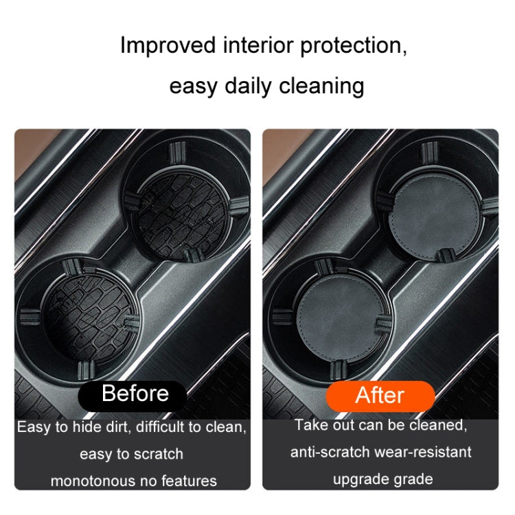2pcs/ Set Car Suede Anti-Slip Water Coaster Car Interior Decoration(Gray)