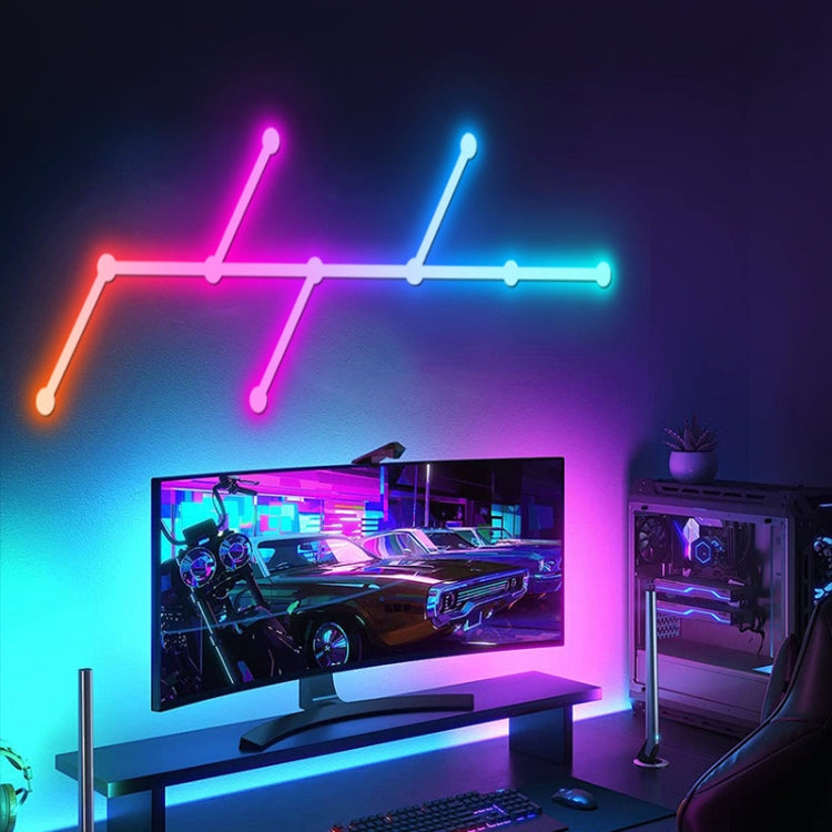 JSK-P22 5V Bluetooth RGB Stitching Light E-Sports Atmosphere Decorative Lamp, Style: 9 Sections+USB To DC Line(White)