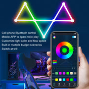JSK-P22 5V Bluetooth RGB Stitching Light E-Sports Atmosphere Decorative Lamp, Style: 9 Sections+USB To DC Line(Black)