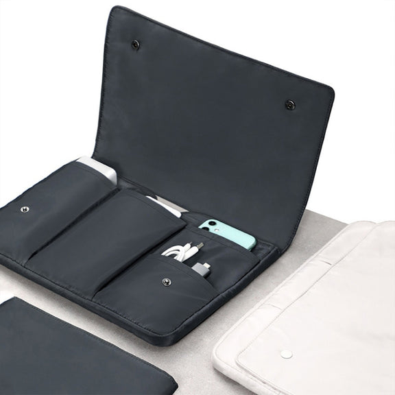 Multi-layer Water-resistant and Shock-absorbing Laptop Sleeve Laptop Storage Bag, Size: 15 inch(White)