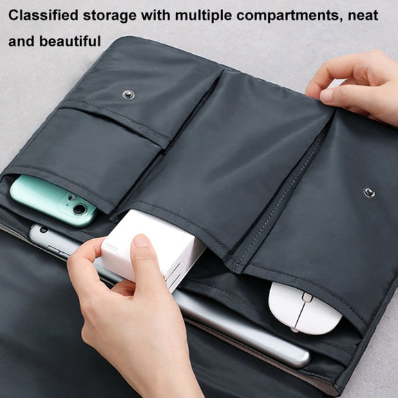 Multi-layer Water-resistant and Shock-absorbing Laptop Sleeve Laptop Storage Bag, Size: 15 inch(White)