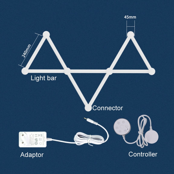 JSK-P26 Smart WiFi Bluetooth Version RGB Direct Illumination Phantom Splicing Light, Support Amazon Alexa / Google Assistant / DuerOS, Style: 9 Sections+US Plug Adapter(White)
