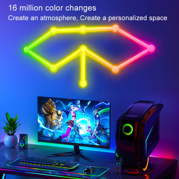 JSK-P26 Smart WiFi Bluetooth Version RGB Direct Illumination Phantom Splicing Light, Support Amazon Alexa / Google Assistant / DuerOS, Style: 9 Sections+EU Plug Adapter(White)