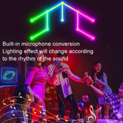 JSK-P26 Smart WiFi Bluetooth Version RGB Direct Illumination Phantom Splicing Light, Support Amazon Alexa / Google Assistant / DuerOS, Style: 9 Sections+EU Plug Adapter(White)