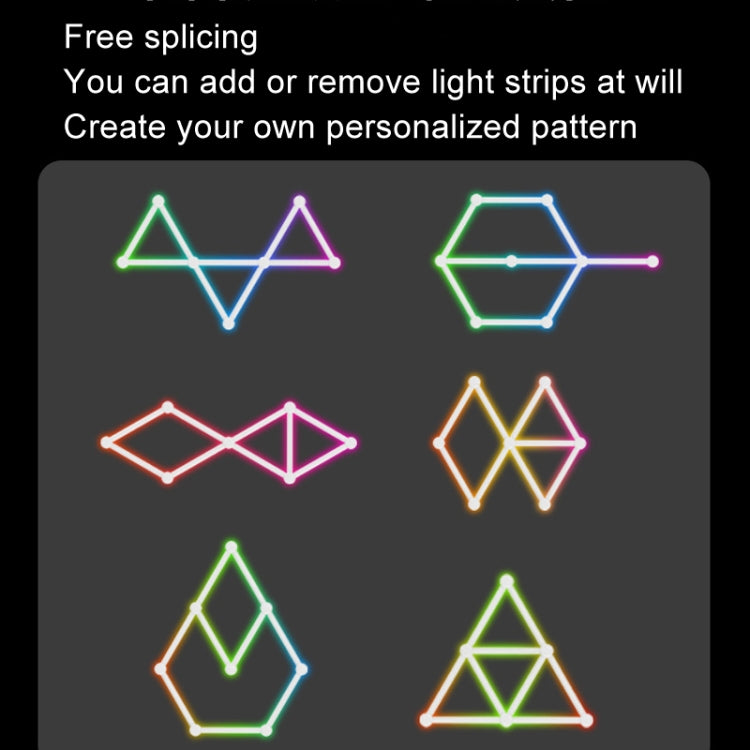 JSK-P26 Smart WiFi Bluetooth Version RGB Direct Illumination Phantom Splicing Light, Support Amazon Alexa / Google Assistant / DuerOS, Style: 9 Sections+US Plug Adapter(White) - Novelty Lighting by PMC TechLife | Online Shopping South Africa | PMC TechLife | Buy Now Pay Later Mobicred