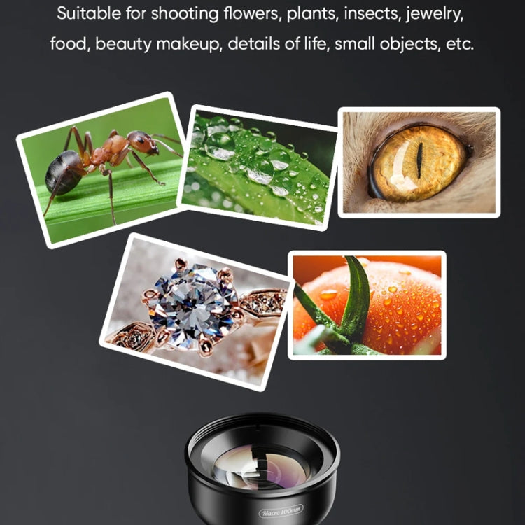 APEXEL 4K HD 100mm Macro Lens With LED Fill Light Set for Smartphones - free shipping - PMC Jewellery - Order now!