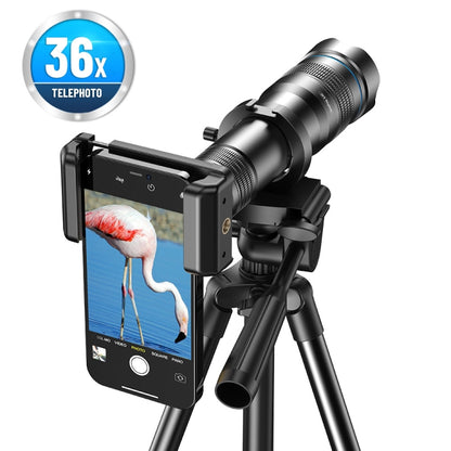 APEXEL HD Metal 36X Zoom Telescope Telephoto Lens With Extendable Tripod - free shipping - PMC Jewellery - Order now!