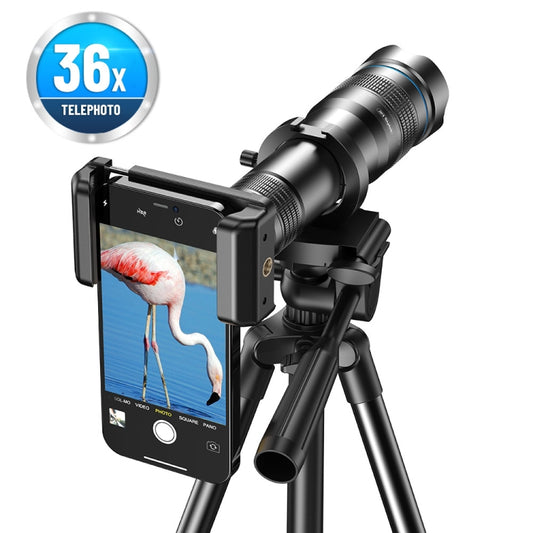 APEXEL HD Metal 36X Zoom Telescope Telephoto Lens With Extendable Tripod - free shipping - PMC Jewellery - Order now!