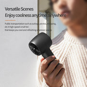 Outdoor Handheld Turbine Digital Display 100-Speed High-Speed Mini Fan, Color: White